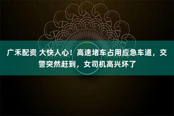广禾配资 大快人心！高速堵车占用应急车道，交警突然赶到，女司机高兴坏了