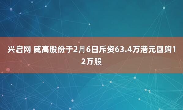 兴启网 威高股份于2月6日斥资63.4万港元回购12万股